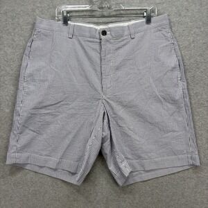 Brooks Brothers Seersucker Shorts Mens 38 Blue White Hickory Stripe Preppy Chino